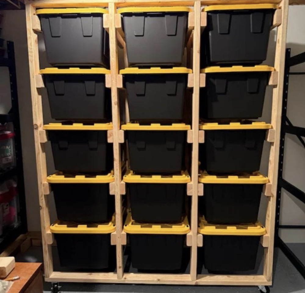 Tote storage rack for HDX 27 gal. totes